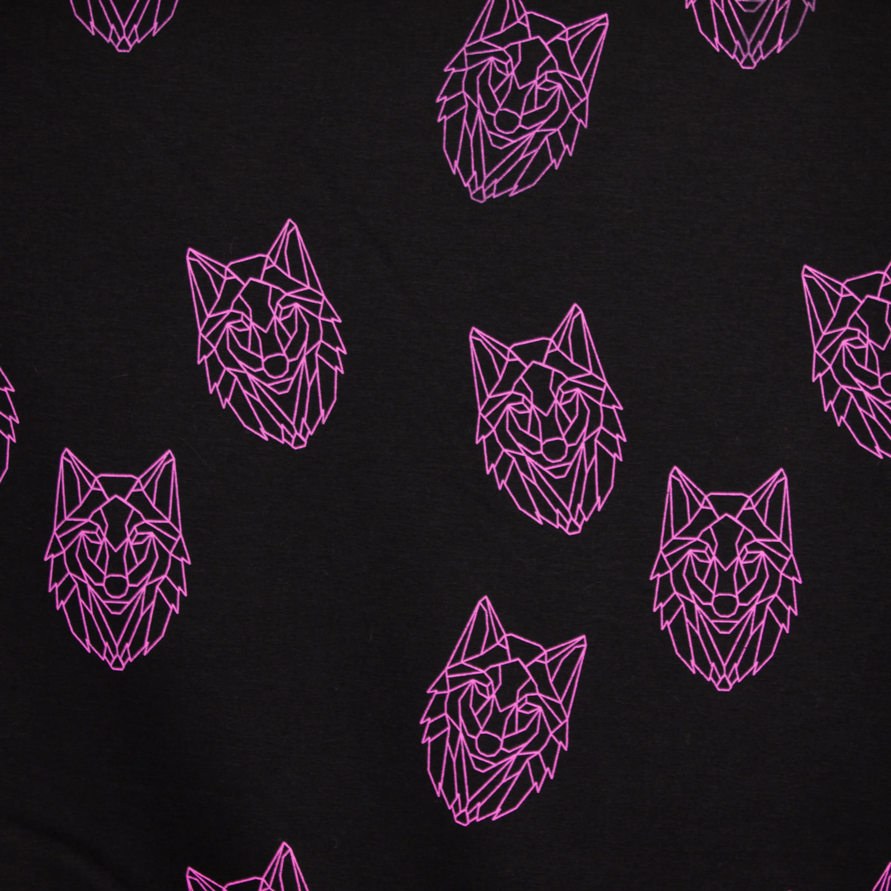 Fleece zwart met neon wolf